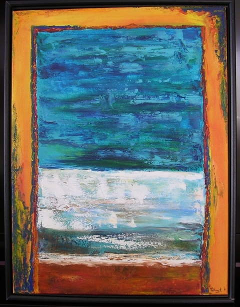 Back Door II 18" x 24" - Mixed media on canvas -framed